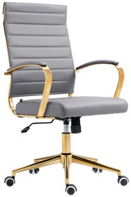 Design-Shop Kancelárska stolička Havanna - koženka - Sivá