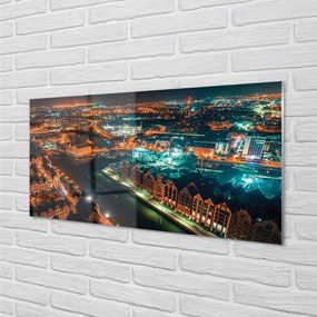 Obraz na akrylátovom skle Gdańsk river nočné panorama 100x50 cm