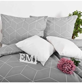 Obliečky bavlnené Alya grey EMI, Štandardný set jednolôžko obsahuje 1x 140x200 + 1x 70x90