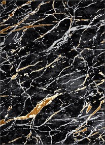 Dywany Łuszczów, Kusový koberec Allure 1963 black/gold, 120x170, čierna, kancelária