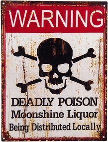 Nástenná kovová ceduľa Warning - 33 * 25 cm