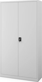 Široká a vysoká sivá kovová kancelárska skriňa, 1150x2200x400 mm: JAN II H2200