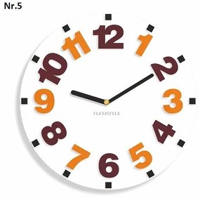 Detské nástenné hodiny s farebnými číslami oranžová