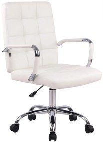 Design-Shop Kancelárska stolička D-Pro - koženka - Biela