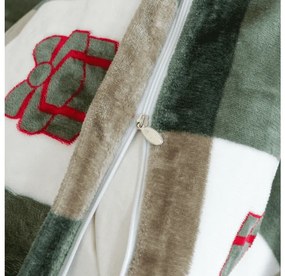 Sada mikroplyšových obliečok CHRISTMAS SOCKS zelené + obliečka mikroplyš SOFT 90x200 cm biele, jednolôžko