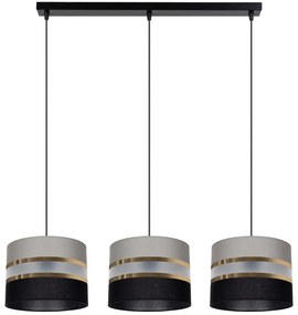 Luster na lanku CORAL 3xE27/60W/230V čiernošedá