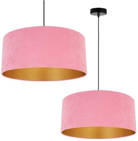 Závesné svietidlo Mediolan, 1x ružové/zlaté textilné tienidlo, (výber z 2 farieb konštrukcie), (fi 44cm)