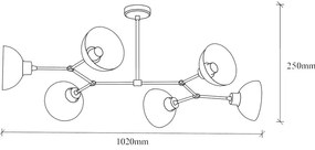 Stropné svietidlo v zlatej farbe s kovovým tienidlom 52x102 cm Dram – Opviq lights