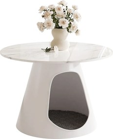 KONFERENČNÝ STOLÍK POPPY BIELY + MRAMOR