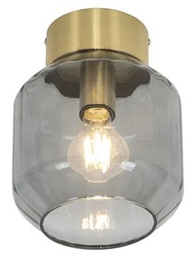 Inteligentné stropné svietidlo mosadzné s dymovým sklom vrátane Wifi A60 - Stiklo