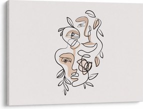 Obraz - Line art tváre (70x50 cm)