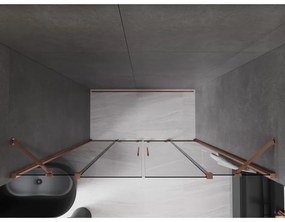 Mexen Velar Duo, posuvné sprchové dvere do otvoru 180 cm, 8mm šedé sklo, ružové zlato, 871-180-000-42-60