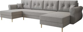 AKCIA Rozkladacia sedacia súprava do U SILVIANO 300x140 cm, sivá + 2 vankúšiky ZDARMA II. akosť