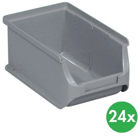 Plastové boxy PLUS 2, 102 x 160 x 75 mm, sivé, 24 ks