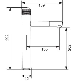 Mexen Diamond, vysoká umývadlová batéria h-292, chrómová, 71510-00