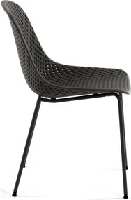 Tmavosivá kovová záhradná stolička Quinby – Kave Home