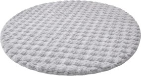 Okrúhly Bublinový koberec Rabbit Buble 120 cm strieborný plyšový
