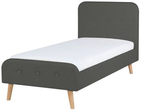 Sivá čalúnená posteľ 90 x 200 cm RENNES Beliani