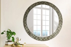 Okrúhle ozdobné zrkadlo Oceľová textúra fi 80 cm