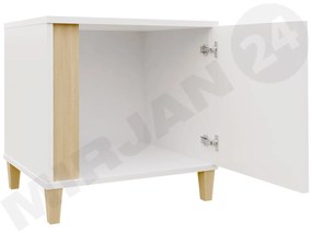 Nočný stolík Anrok L AR13, Farby: biela / biely lesk