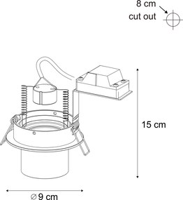 Moderné zabudované bodové svetlo tmavosivé GU10 50 mm okrúhle výkyvné - Installa