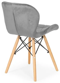 Sada 4 ks zamatových stoličiek do jedálne/obývačky - gray