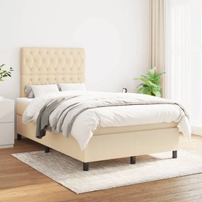 Boxspring posteľ s matracom krémový 120x200 cm látka 3142006