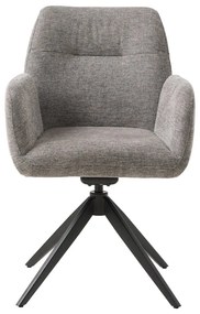 Sivé čalúnené jedálenské kreslo s podrúčkami Roxana – Unique Furniture