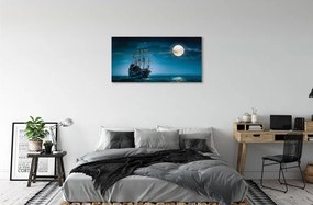 Obraz canvas Sea city mesiac loď 140x70 cm