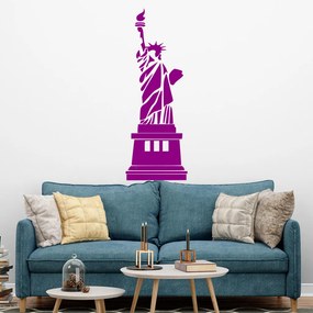 Veselá Stena Samolepka Socha slobody Farba: fialová, Veľkosť: 100 x 40 cm