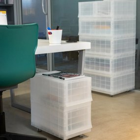 Modulárny úložný box Wave Junior Mist bez koliesok 43,4 x 27,2 x 22 cm, úzky - 1 zásuvka