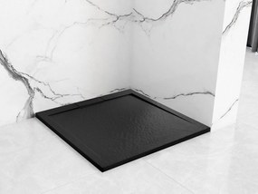 Rea Grand Black, sprchová vanička z minerálneho kameňa 100x80x3,5 cm, čierna matná, REA-K4593