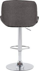 Barová stolička Solon - látka, chróm rám - tmavošedá