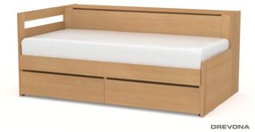 Drevona, posteľ REA CROBAT, s úložným priestorom a perinákom, buk
