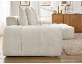 Biela ženilková rozkladacia/s úložným priestorom rohová pohovka (pravý roh/s leňoškou) Everest – Bobochic Paris