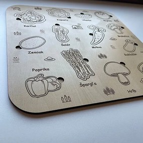 Drevené detské puzzle - Zelenina - Sivá
