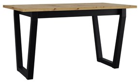 Rozkladací stôl Elarno 80 x 140/180 II, Morenie: dub artisan L, Farby nožičiek: čierne kovové