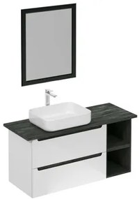 Kúpeľňová zostava s umývadlom vrátane umývadlovej batérie, vtoku a sifónu Naturel Stilla biela lesk KSETSTILLA002, 1 ks