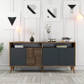 Konzolový stolík Milan 160 - Walnut, Anthracite