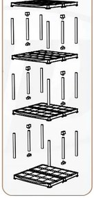 ARTPLAST Regál 2v1, 5 políc, 600x585x1760mm