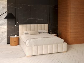 Manželská čalúnená posteľ s úložným priestorom Austin 180x200 - krémová