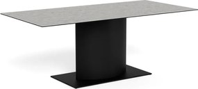 Jedálenský stôl Marbella 200 cm sivý mramor/čierny