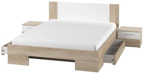 Manželská posteľ 180 cm Verwood Typ 82 (s nočnými stolíkmi) (dub sonoma + biela). Vlastná spoľahlivá doprava až k Vám domov. 1030063