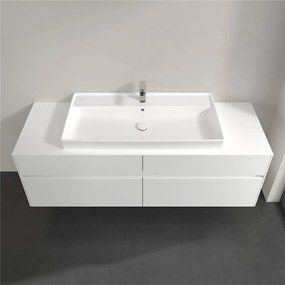 VILLEROY &amp; BOCH Collaro závesná skrinka pod umývadlo na dosku (umývadlo v strede), 4 zásuvky, s LED osvetlením, 1600 x 500 x 548 mm, Glossy White, C031B0DH