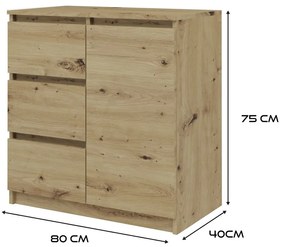 Komoda Musecalo 12 (dub artisan). Akcia -24%. Vlastná spoľahlivá doprava až k Vám domov. 1132868