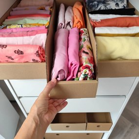KARTON PAK Úložné boxy na oblečenie, organizéry do skrine EKO KARTON 15x54 cm
