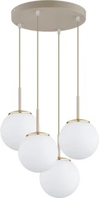 Brilagi - Luster na lanku MILO ECRU 4xE27/60W/230V béžová/zlatá