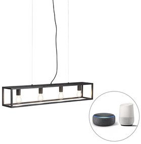 Inteligentné priemyselné závesné svietidlo čierne vrátane 4 WiFi A60 - Cage