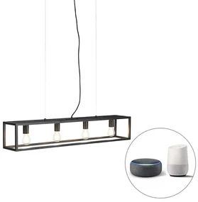Inteligentné priemyselné závesné svietidlo čierne vrátane 4 WiFi A60 - Cage