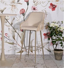 Krémové čalúnené barové stoličky v súprave 2 ks s podrúčkami (výška sedadla 78 cm) Alaska – Mauro Ferretti